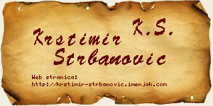 Krstimir Štrbanović vizit kartica